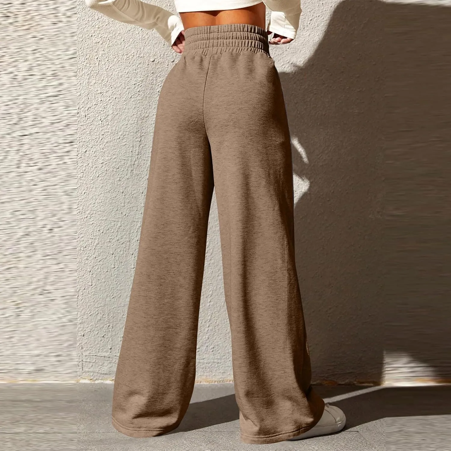 Oversized Sweatpants for Women Baggy Drawstring High Waisted Wide Leg Pants Casual Fleece Joggers with Pockets
