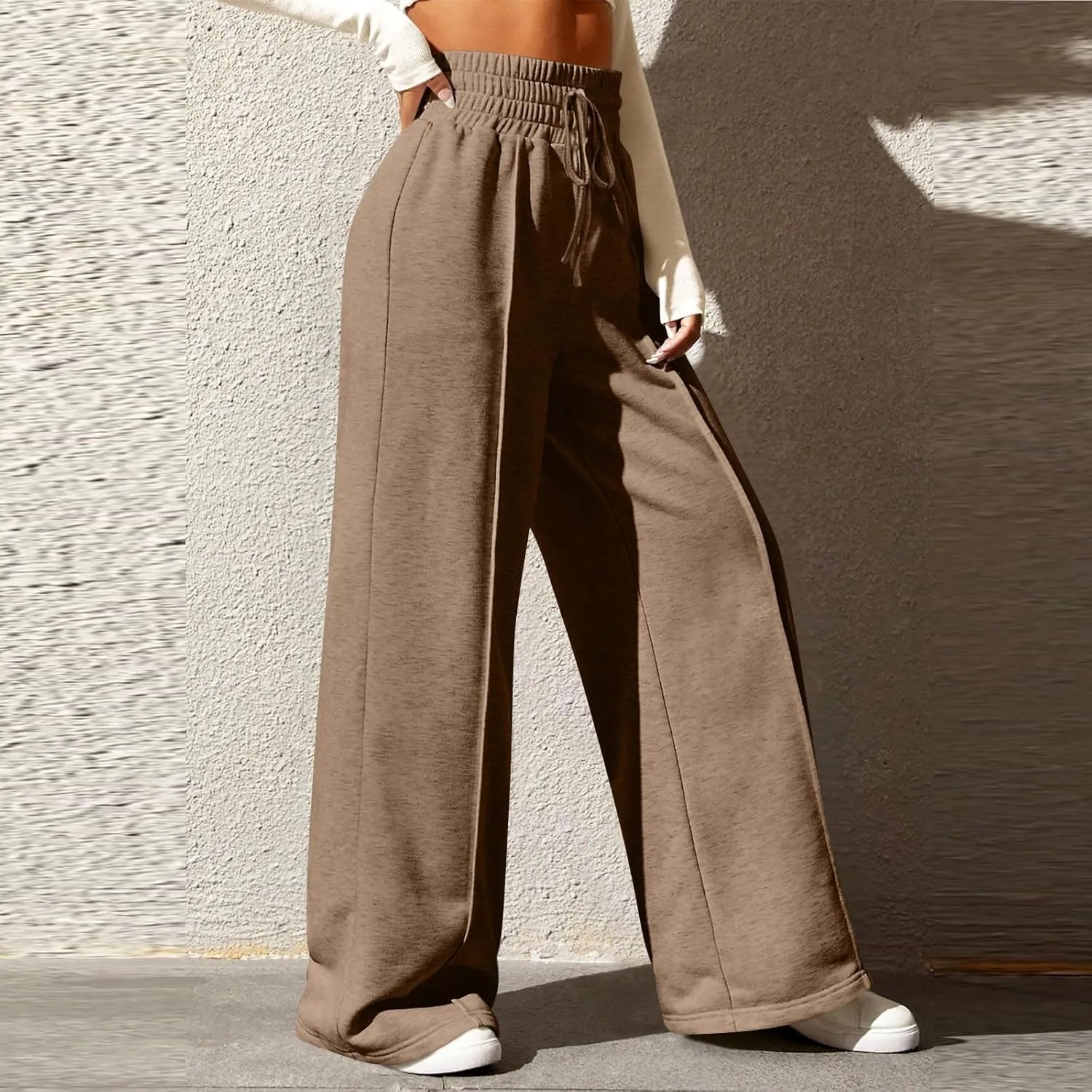 Oversized Sweatpants for Women Baggy Drawstring High Waisted Wide Leg Pants Casual Fleece Joggers with Pockets