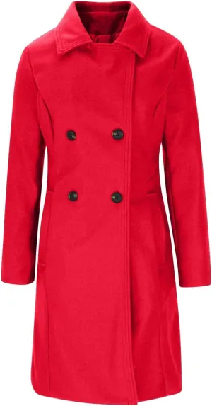 Pea Coats for Women Winter Coats Double Breasted Midi Long Coat Wool Blend Jackets Peacoat Trench Coat Fall Outerwear