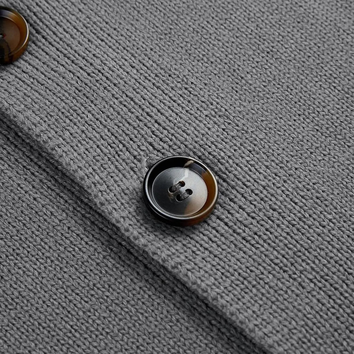 PEHMEA Mens Button Down Stand Collar Cardigan Sweaters Cable Knit Chunky Ribbed Knitted Cardigans