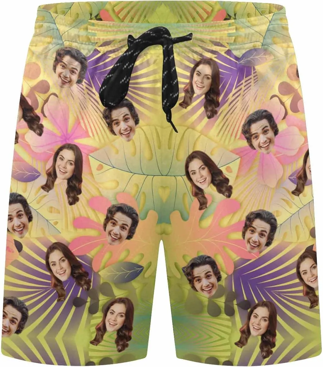 Personalized Beach Shorts for Men Custom Face Man Swimwear Swim Trunks Quick Dry Swim Shorts Print Beach Swimsuit for Men
