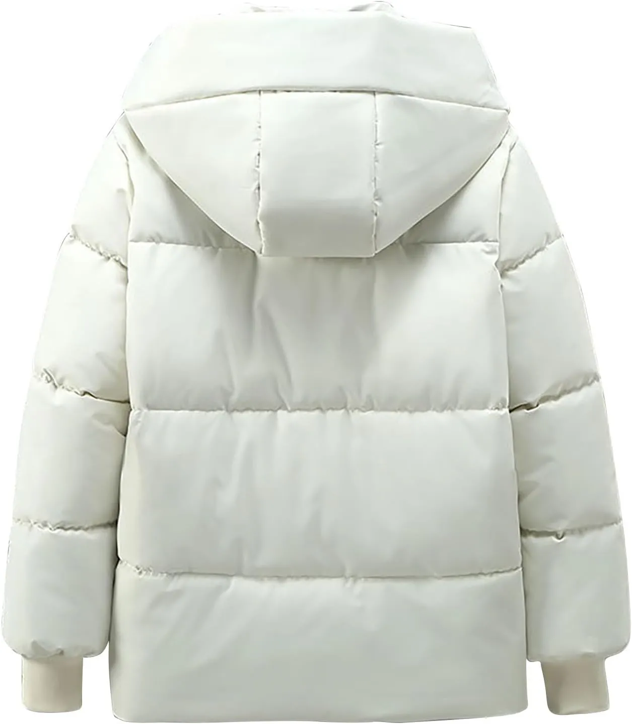 Quilted Jackets for Women Hooded Long Sleeve Puffer Jacket Fall Winter Warm Down Coats Outerwear with Pocket