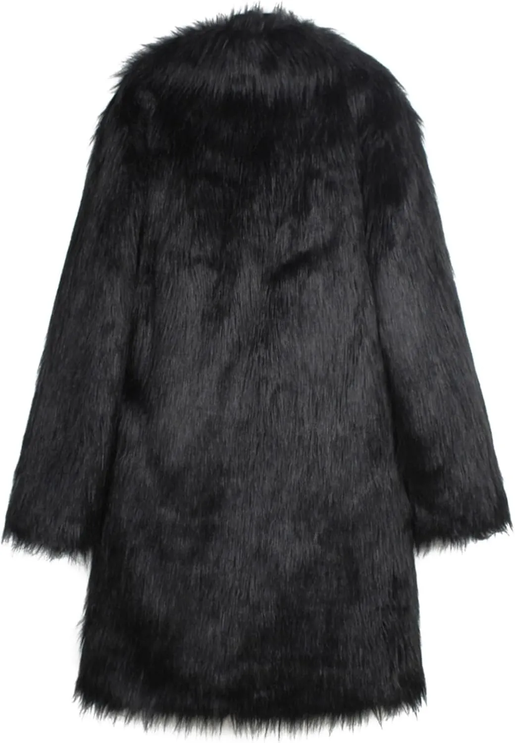 QWENTMTNTY Men's Stylish Fur Coat Winter Fluffy Faux Mink Thick Cardigan Jackets Shearling Lined Lightweight Coats Overcoat