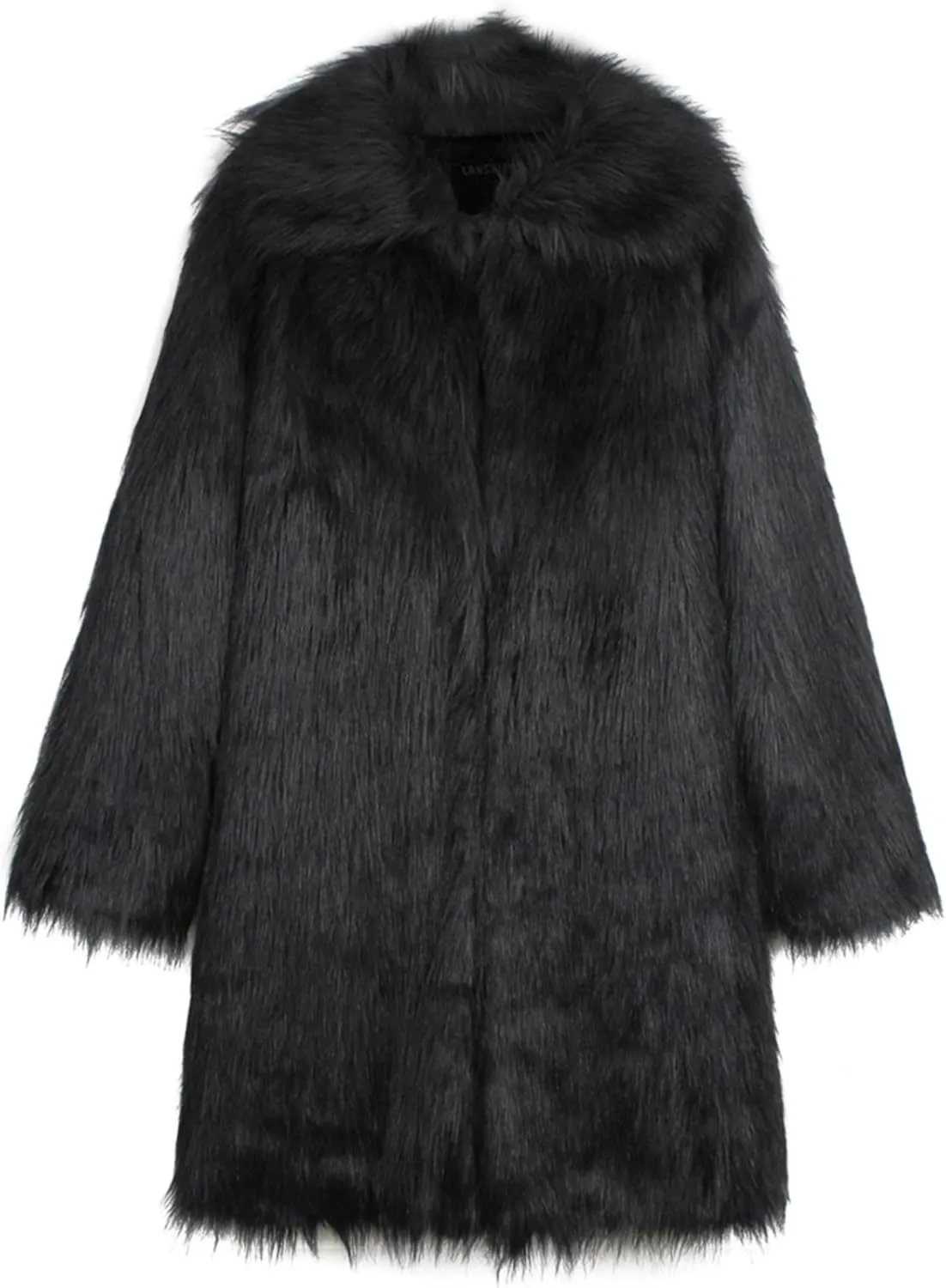 QWENTMTNTY Men's Stylish Fur Coat Winter Fluffy Faux Mink Thick Cardigan Jackets Shearling Lined Lightweight Coats Overcoat