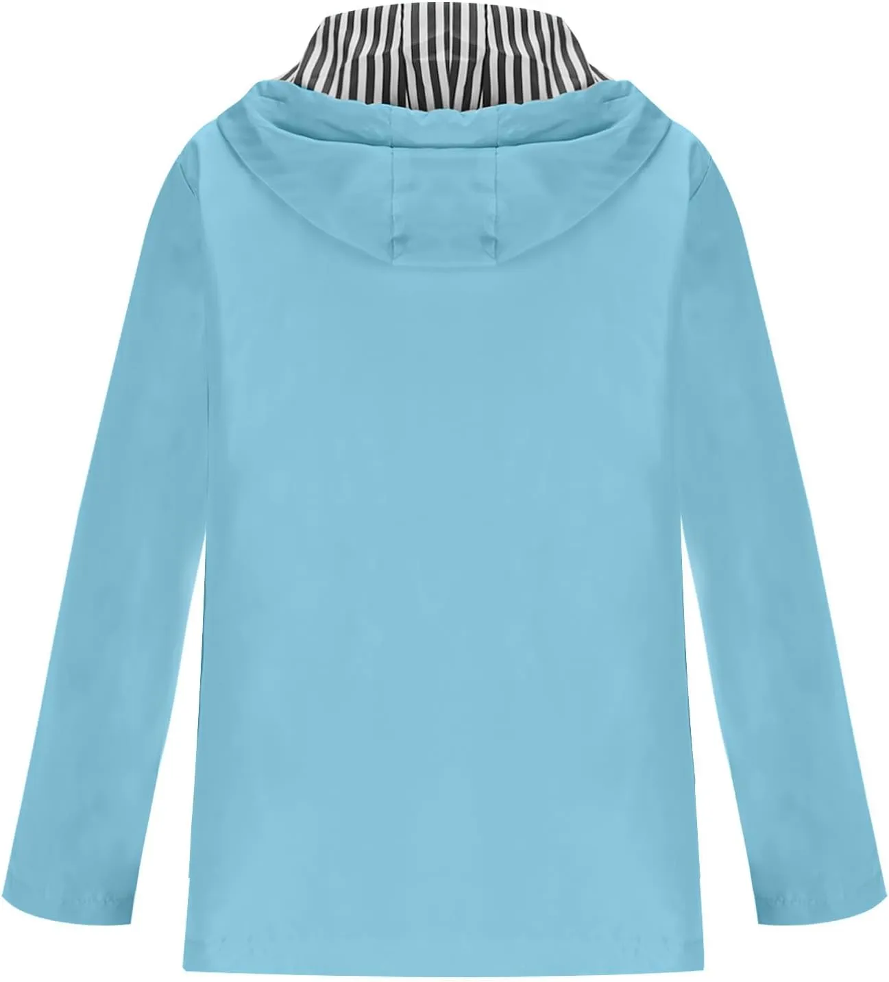 Raincoat Hoodie for Women, Teen Girls Lightweight Hooded Jacket Solid Rain Jacket Outdoor Raincoat Windproof
