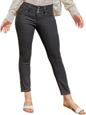 Royalty For Me Womens YMI Jeans Women's Wannabettabutt 3-Button Cuffed Denim Jean