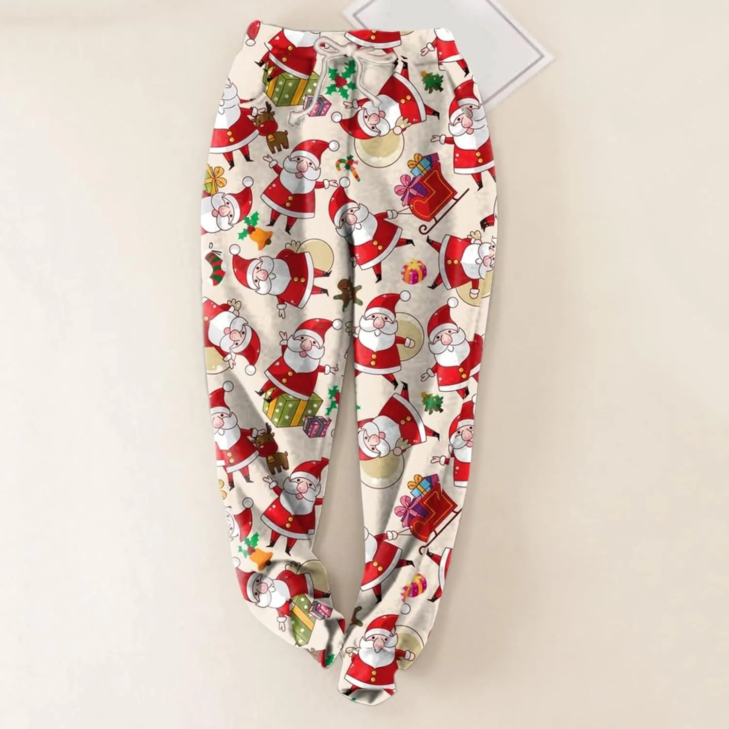 sdbrld Christmas Sweatpants Womens Winter Sherpa Fleece Lined Sweatpants Xmas Printed Drawstring Active Lounge Joggers Pants