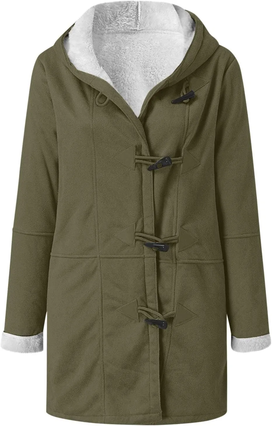 Sherpa Fleece Coats for Women 2024 Plus Size Winter Jacket Hoodie Suede Parka Pea Coats Button Down Coat Outerwear