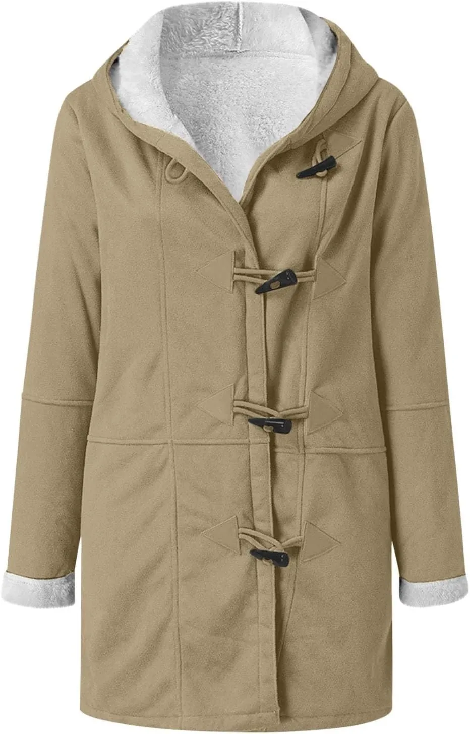 Sherpa Fleece Coats for Women 2024 Plus Size Winter Jacket Hoodie Suede Parka Pea Coats Button Down Coat Outerwear