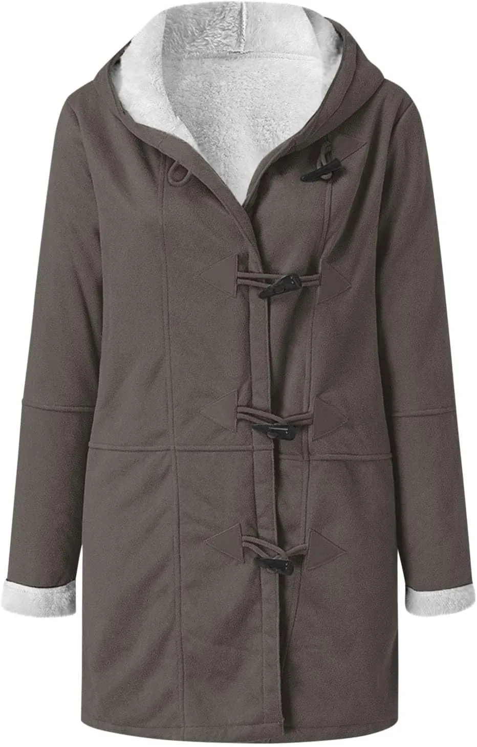 Sherpa Fleece Coats for Women 2024 Plus Size Winter Jacket Hoodie Suede Parka Pea Coats Button Down Coat Outerwear