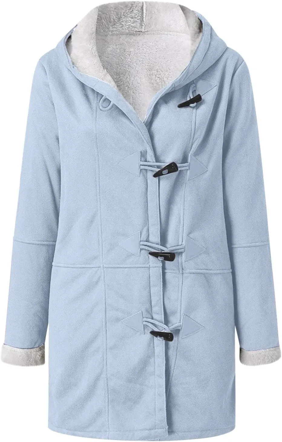 Sherpa Fleece Coats for Women 2024 Plus Size Winter Jacket Hoodie Suede Parka Pea Coats Button Down Coat Outerwear