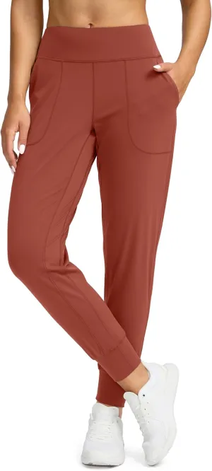 Soothfeel Women's Joggers with Zipper Pockets High Waisted Athletic Workout Yoga Pants Joggers for Women