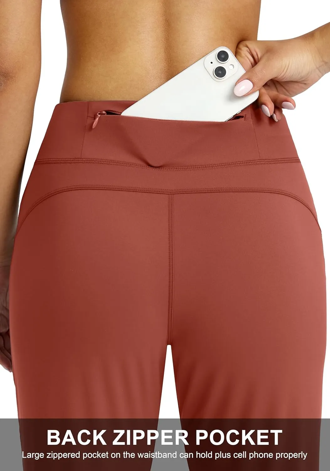 Soothfeel Women's Joggers with Zipper Pockets High Waisted Athletic Workout Yoga Pants Joggers for Women