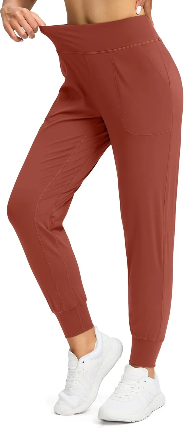 Soothfeel Women's Joggers with Zipper Pockets High Waisted Athletic Workout Yoga Pants Joggers for Women