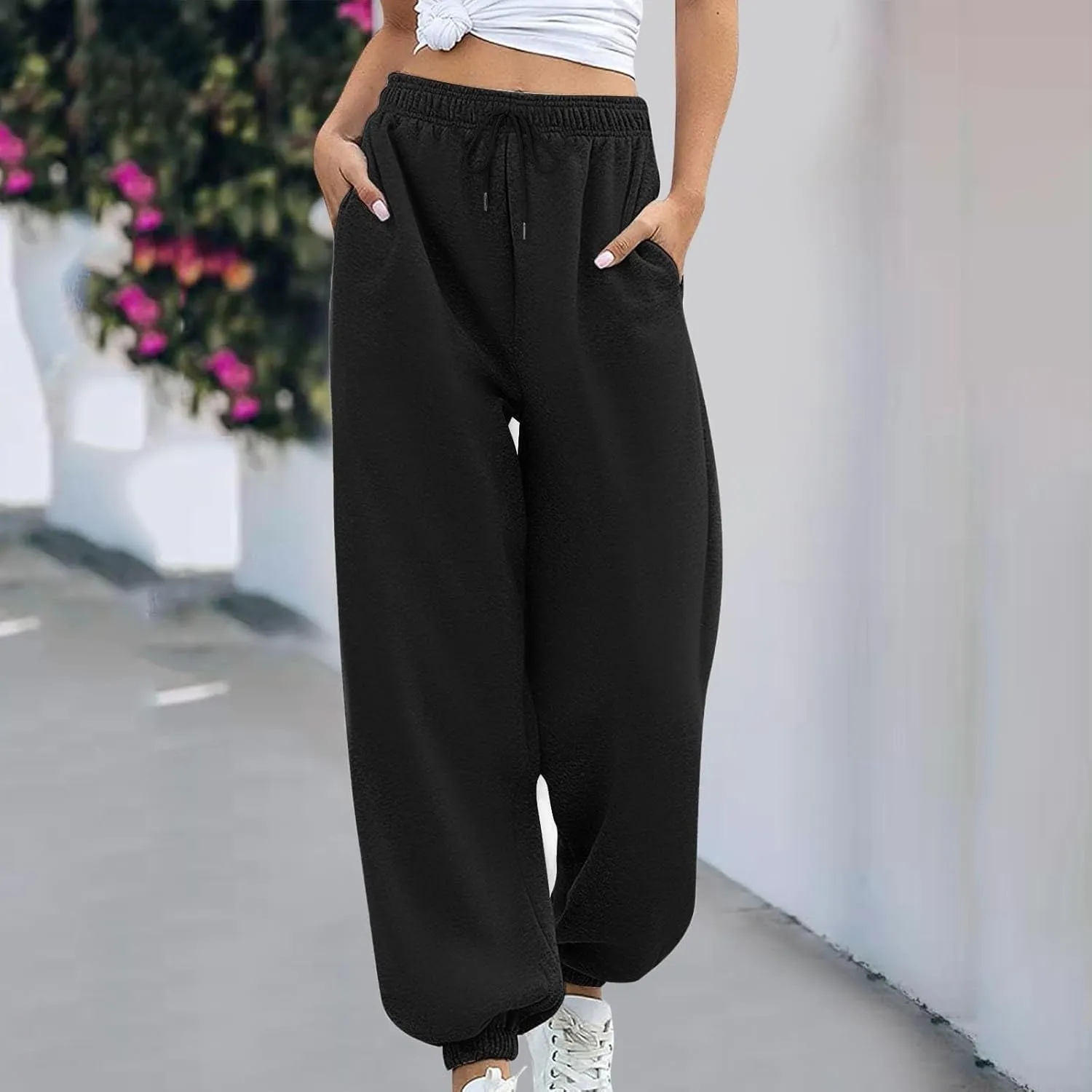 Sweatpants for Women 2024 Loose Fit Sport Yoga Pants Trendy Casual Wide Leg Pants Stylish Running Lounge Pant Trousers