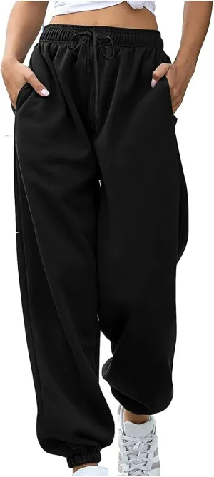 Sweatpants Women Baggy Drawstring Cinch Bottom Pants High Waisted Jogger Pants Workout Cargo Pants Lounge Trousers