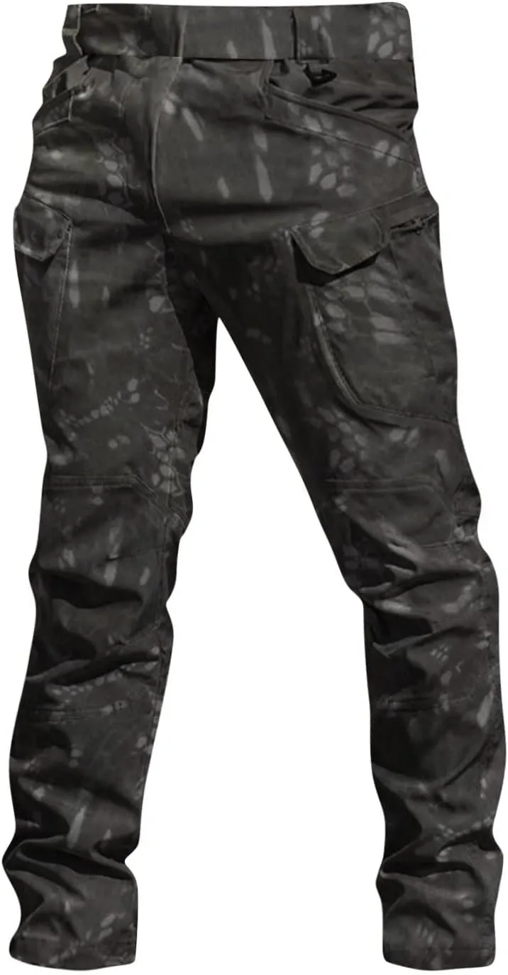 Tactical Pants for Men Waterproof Straight Leg Lightweight Cargo Pants Hiking Baggy Cargo Pants with Pockets