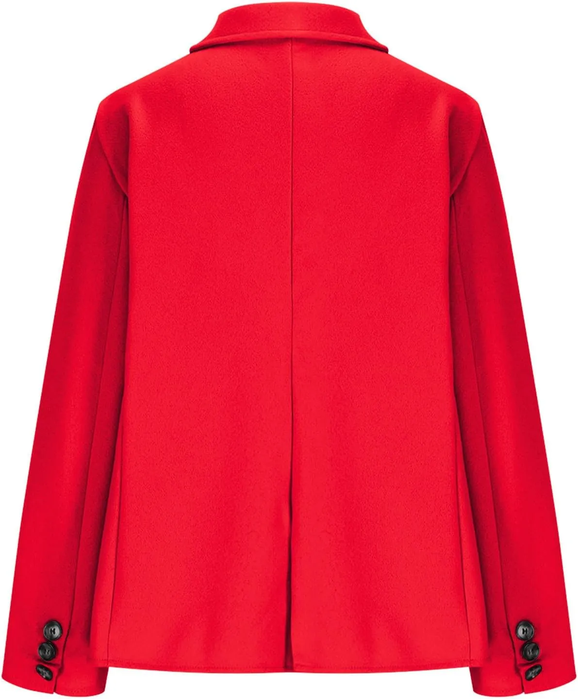TANGNADE Women's Warm Coats Lapel Wool Coat Single Button Pea Coats Winter Wool Blend Blazer Jacket Trench Coat Outwear