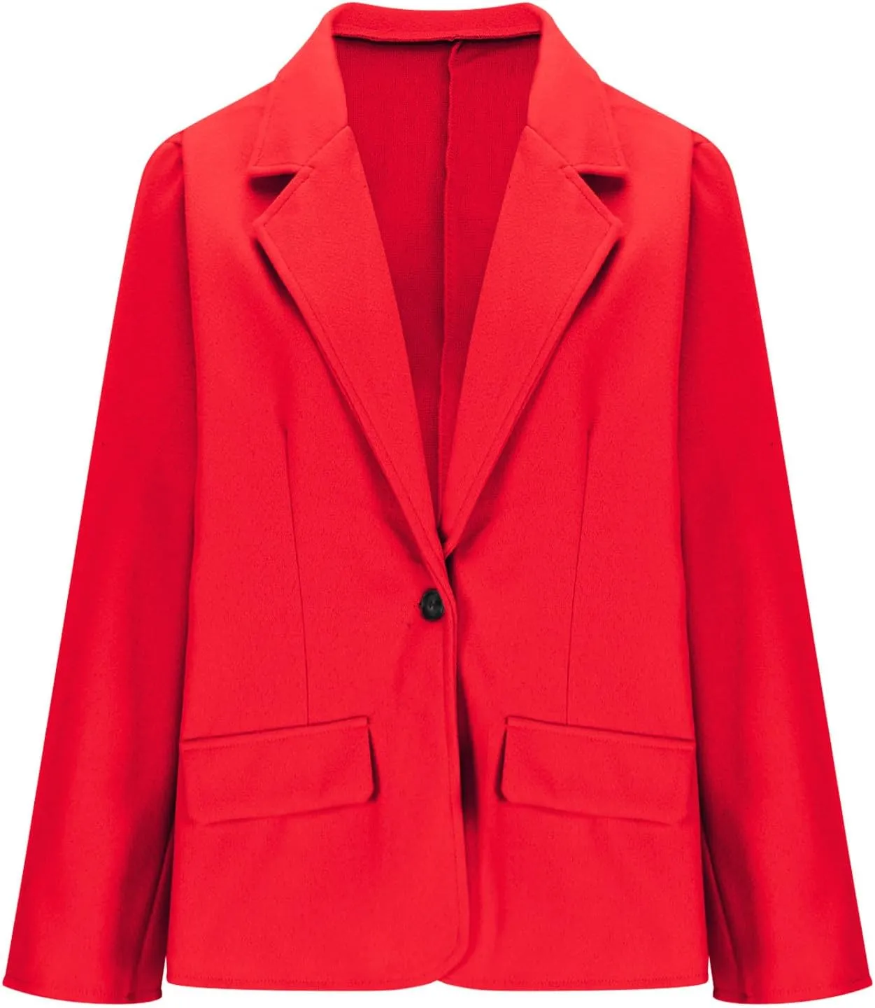 TANGNADE Women's Warm Coats Lapel Wool Coat Single Button Pea Coats Winter Wool Blend Blazer Jacket Trench Coat Outwear