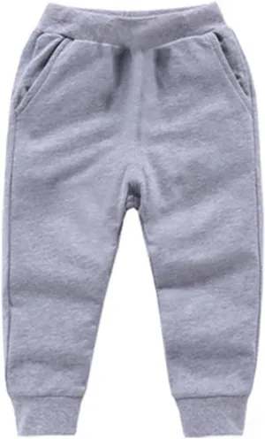 Toddler Baby Sweatpants Girls Boy's Cotton Pull On Jogger Pants Kids Solid Elastic Waist Slim Sport Pants