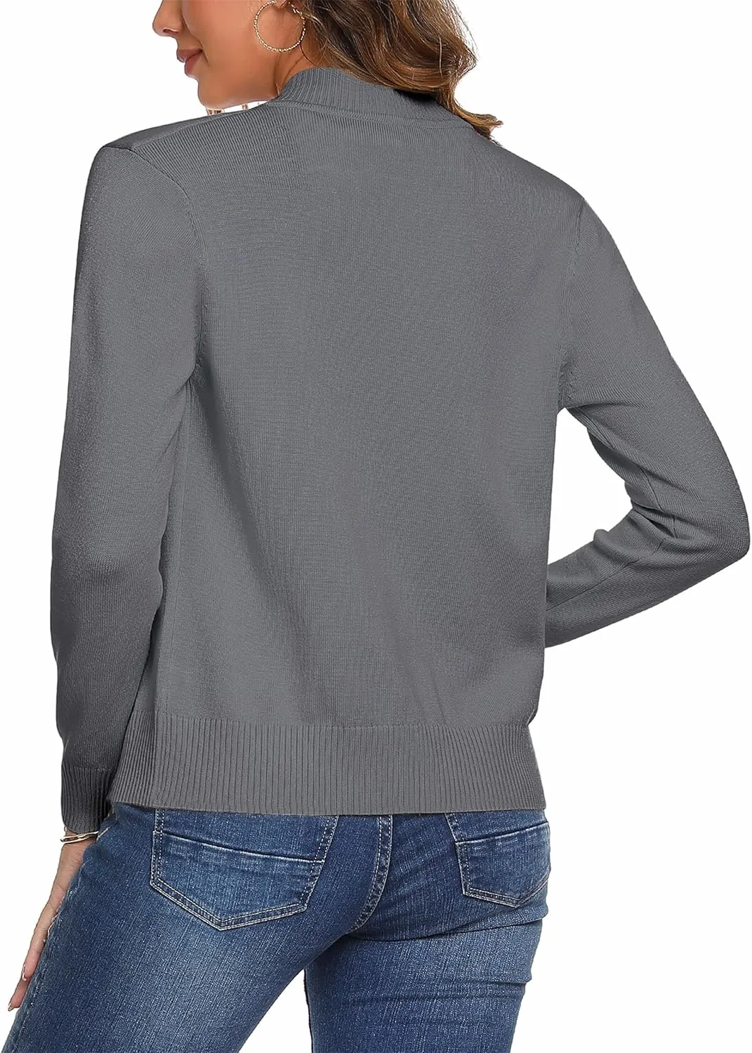 Totatuit Womens Long Sleeve Knitted Zip Up Sweater Cardigans Sweaters Lightweight Zipper Sweatshirts Jacket