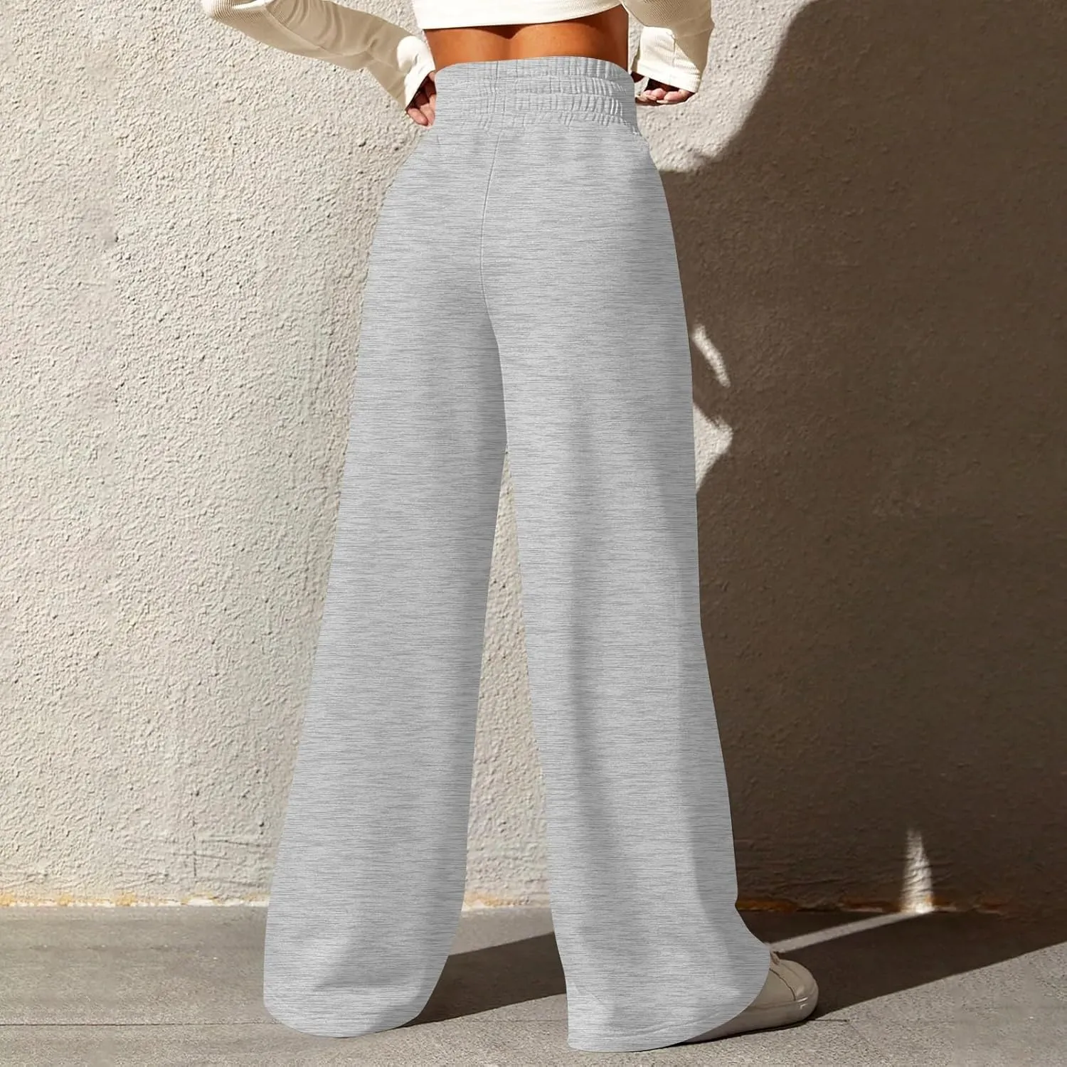 Track Pants for Women Drawstring High Waisted Baggy Sweatpants Casual Heavyweight Fleece Lounge Pants with Pockets
