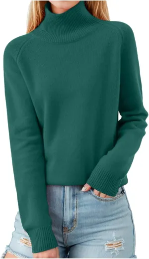 Turtleneck Sweater for Women 2024 Fashion Long Sleeve Mock Neck Pollover Tops Casual Shirts Soft Warm Jumpers Top