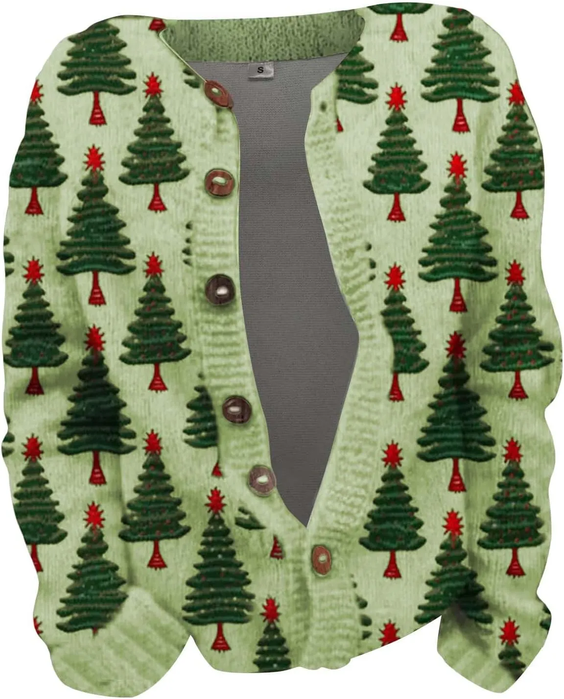 Ugly Christmas Sweater for Women Down Sweater Cardigans Fall Winter Knitted Outwear Coat with Fun Patterns and
