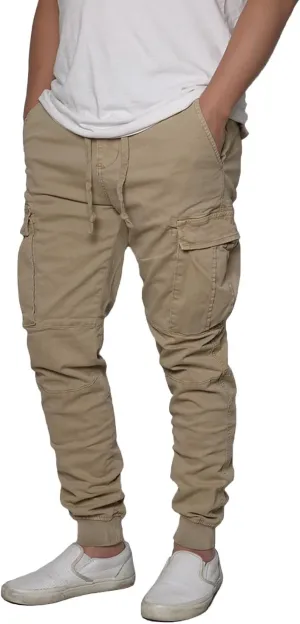 URBANJ Men's Twill Cargo Jogger Pants Size S-5XL