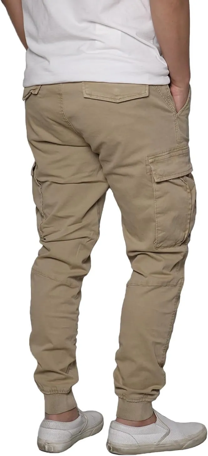 URBANJ Men's Twill Cargo Jogger Pants Size S-5XL