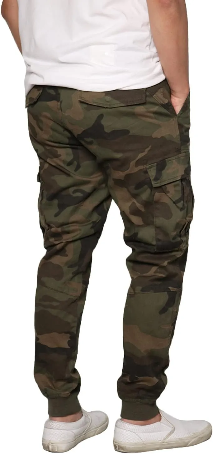 URBANJ Men's Twill Cargo Jogger Pants Size S-5XL
