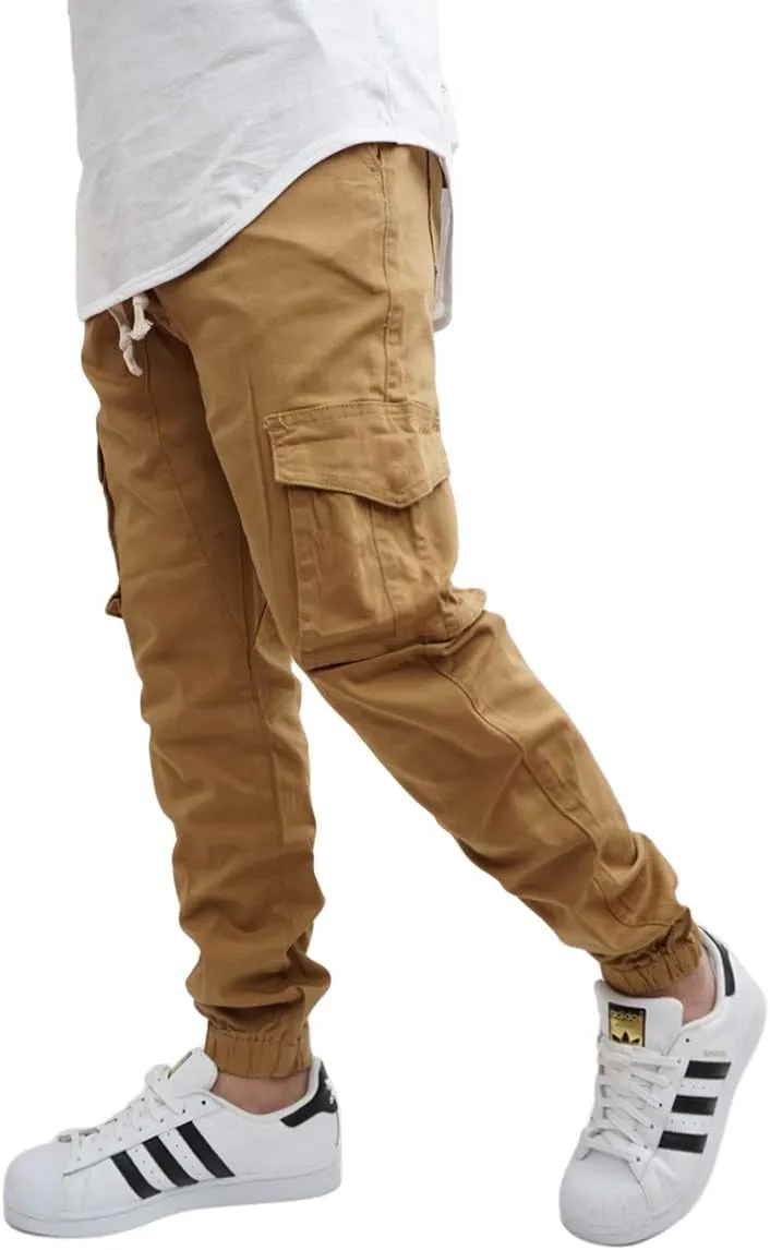 URBANJ Men's Twill Cargo Jogger Pants Size S-5XL