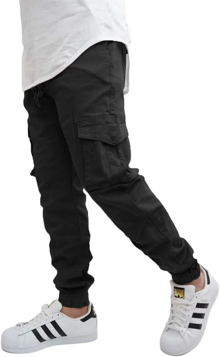 URBANJ Men's Twill Cargo Jogger Pants Size S-5XL