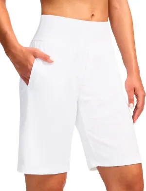 Viodia Women's 9" Long Swim Shorts Modest Swimsuits Bathing Suit Knee Length Bermuda Board Shorts for Women with Pocket