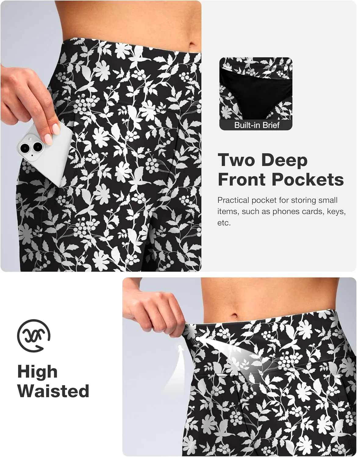 Viodia Women's 9" Long Swim Shorts Modest Swimsuits Bathing Suit Knee Length Bermuda Board Shorts for Women with Pocket