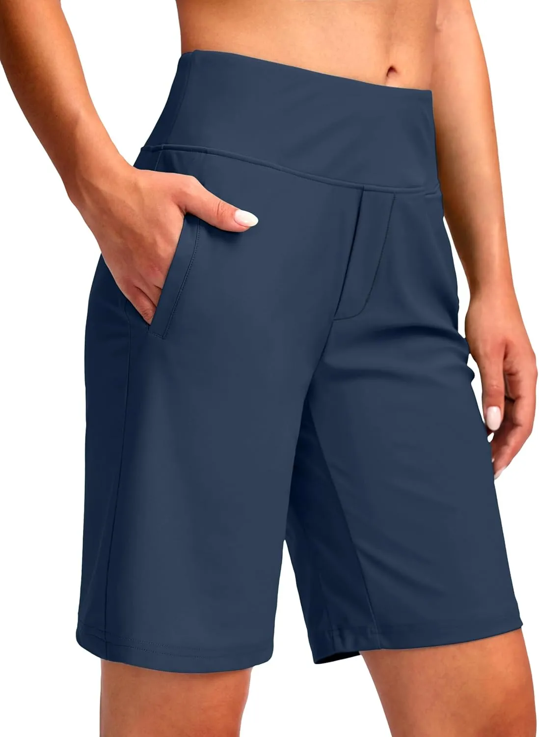 Viodia Women's 9" Long Swim Shorts Modest Swimsuits Bathing Suit Knee Length Bermuda Board Shorts for Women with Pocket