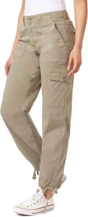 WallFlower Women's Luscious Curvy Twill Cargo Jogger Mid Rise Insta Stretch Juniors Pants