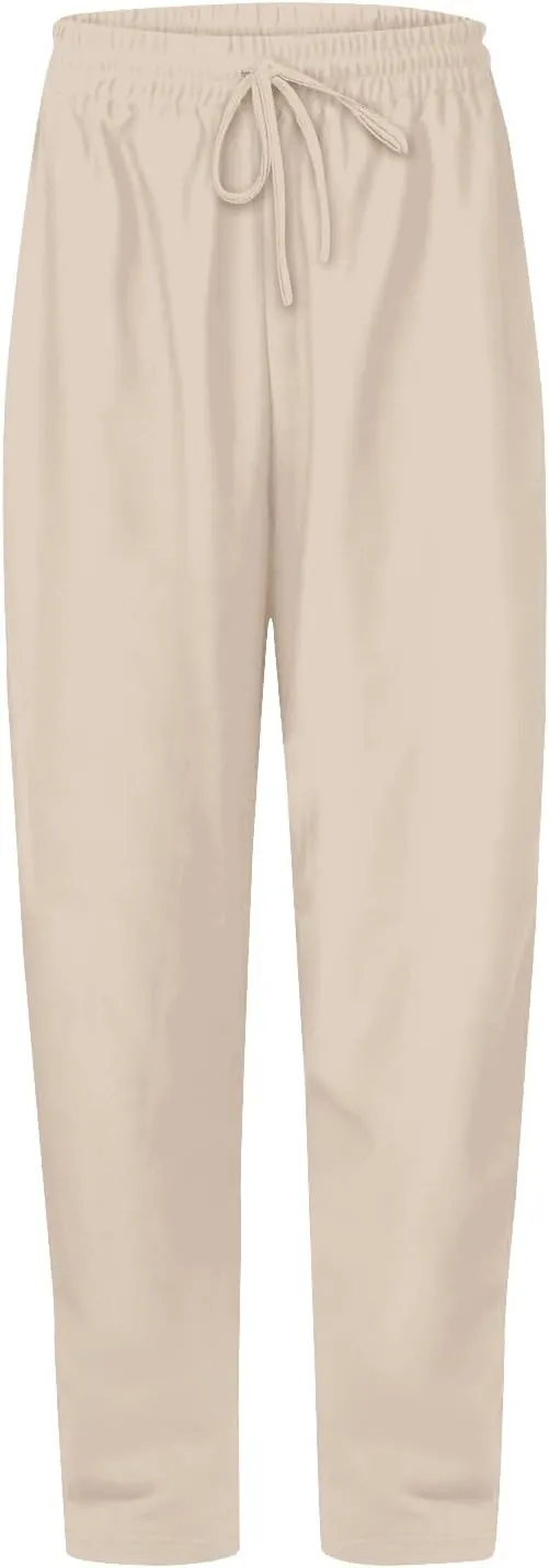Wide Leg Sweat Pants for Womens Joggers with Pockets Comfy Fleece Sweatpants Elastic Waist Workout Lounge Pants