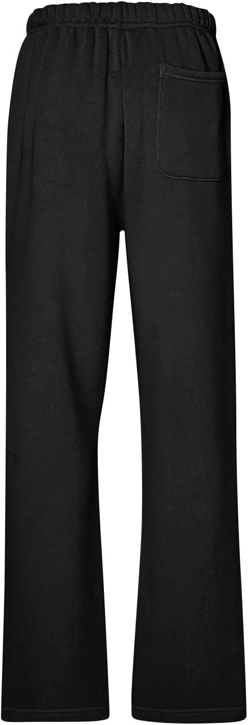 Wide Leg Sweatpants Women Casual Comfy Fleece Lined Joggers Baggy Drawstring Low Rise Sweat Pants with Pockets