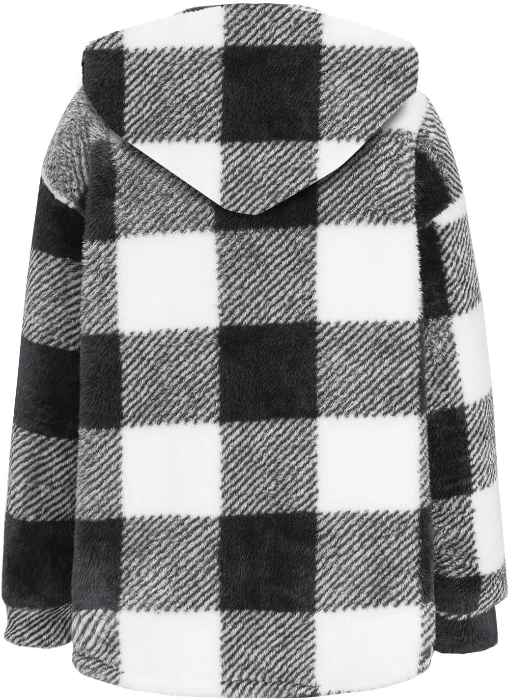 Winter Fleece Jacket for Women Zip Up Stand Collar Coats with Pockets Fleece Jacket Hooded Long Sleeve Outerwear