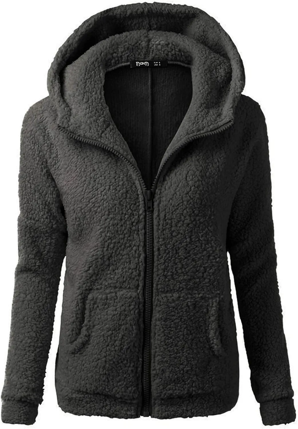 Winter Jackets for women 2024 Faux Fur Sherpa Jacket Fuzzy Hooded Zip Up Jacket Winter Coats Shearling Outwear Shaggy Coat