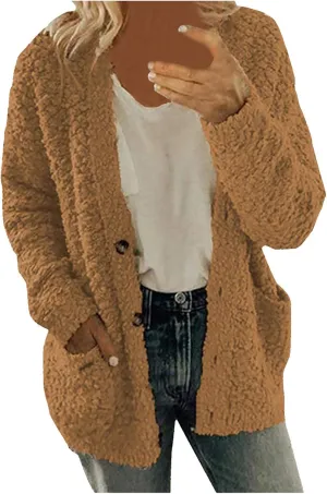 Women 2024 Winter Faux Fur Crop Coat Lapel Long Sleeve Fuzzy Fleece Outerwear Button Down Sherpa Jackets Fall Outfits