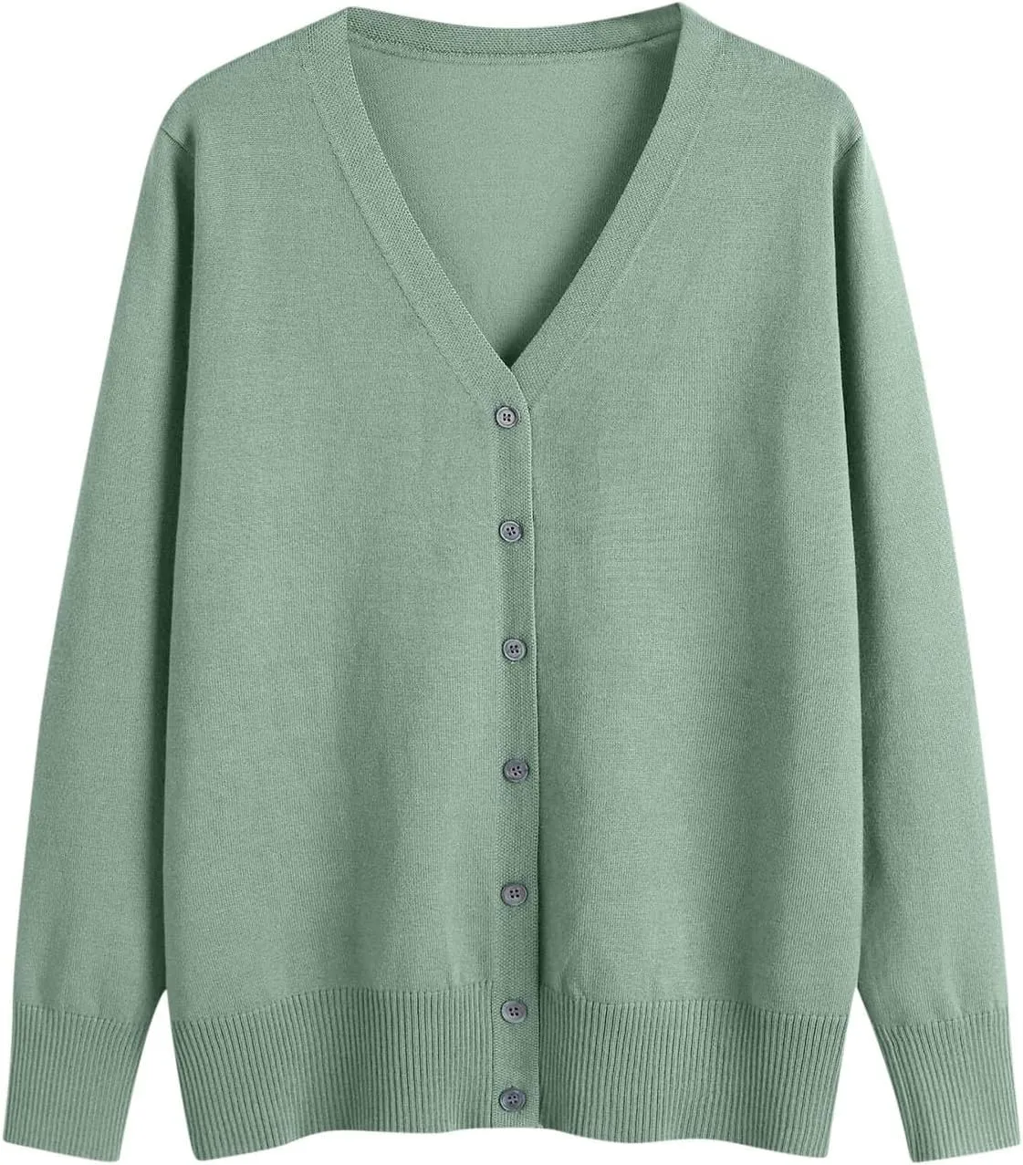 Women Cardigan Sweater Lightweight Solid Open Front Button Down Cardigan Slim Fit Long Sleeve Causal Knit Cardigan