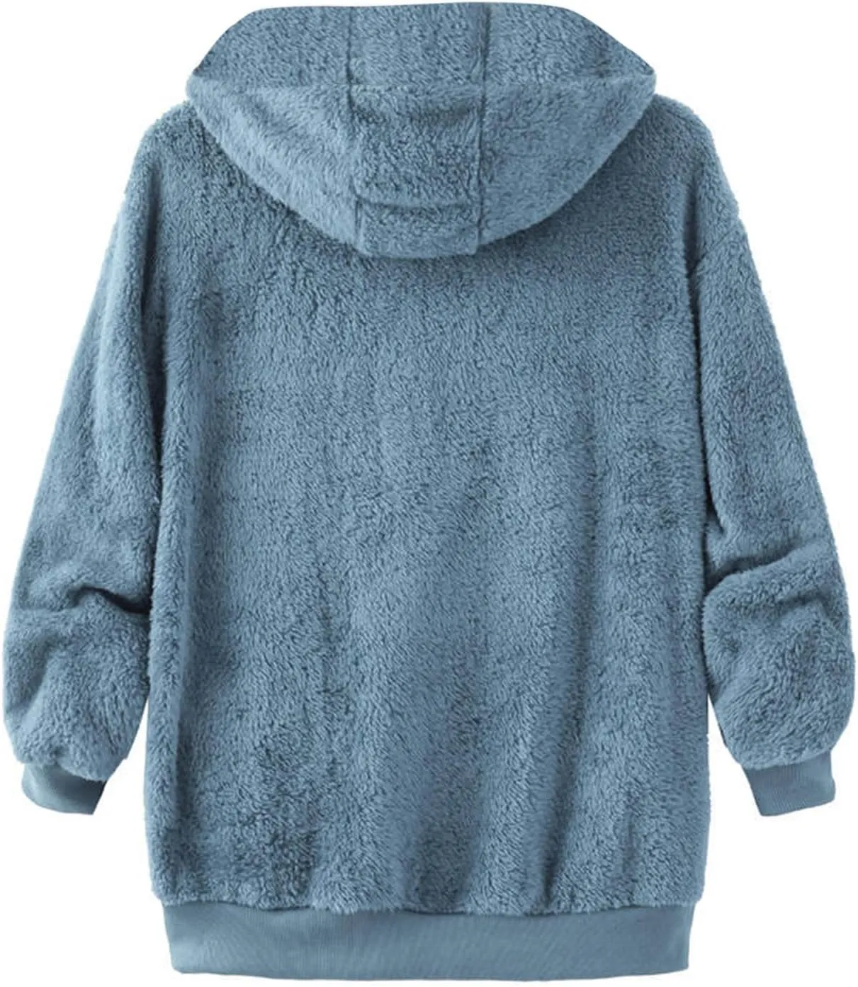 Women Fuzzy Jackets Full Zip Hooded Sweatshirt Coat Winter Warm Fleece Plush Zipper Hoodies Cozy Cardigan Outwear