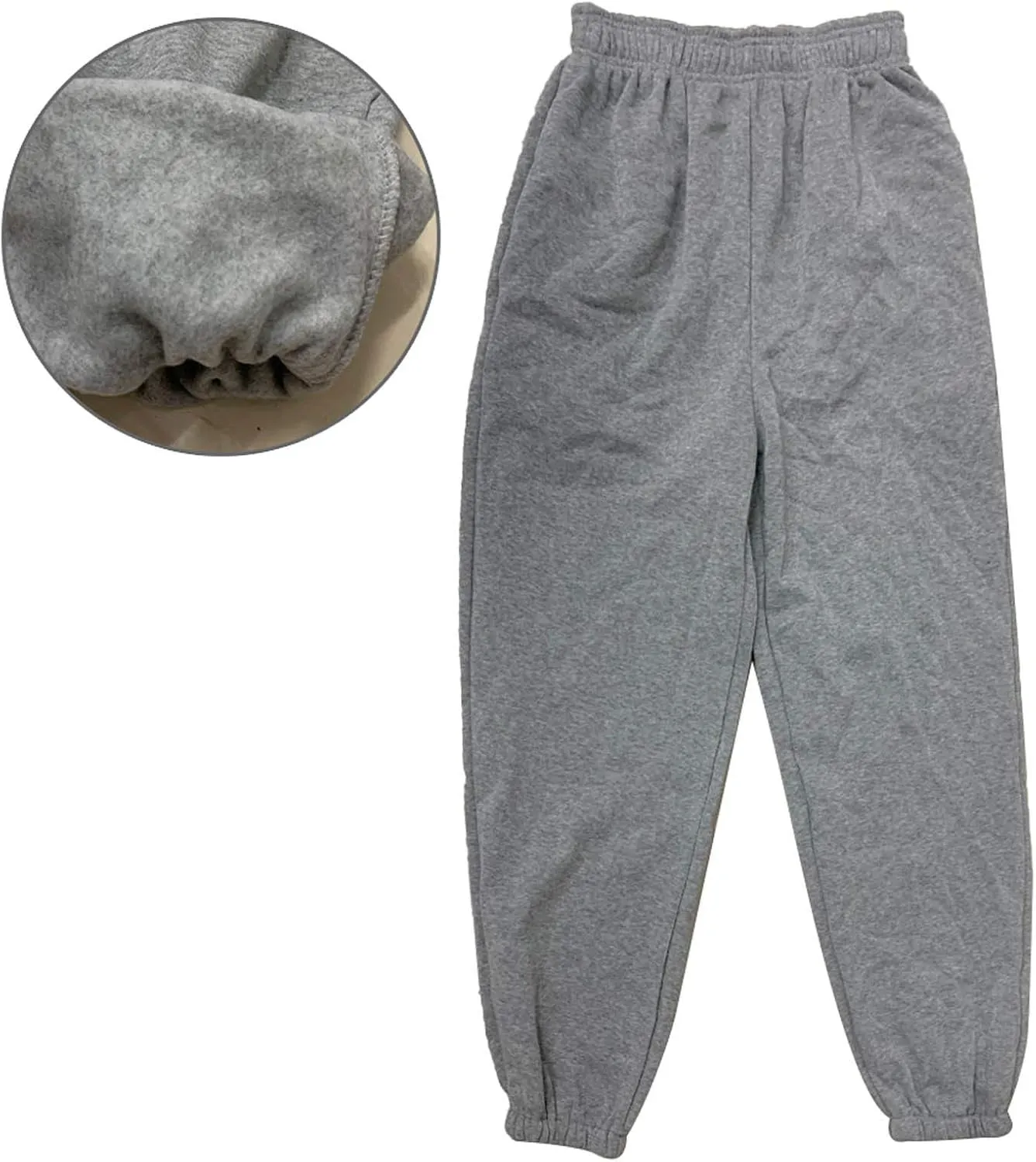 Women High Waisted Baggy Sweatpants, Solid Lounge Athletic Workout Track Pants Cinch Bottom Joggers with Pockets