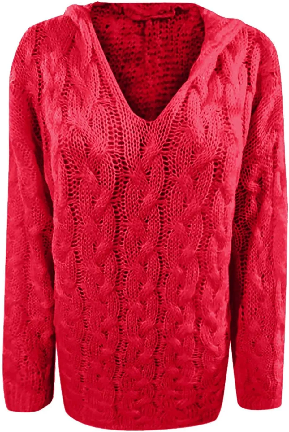 Women Hooded Sweater Cable Knit Pullover Sweaters Casual Plus Size Jumper Tops 2022 Chunky Warm Fall Outfits Y2k Modern