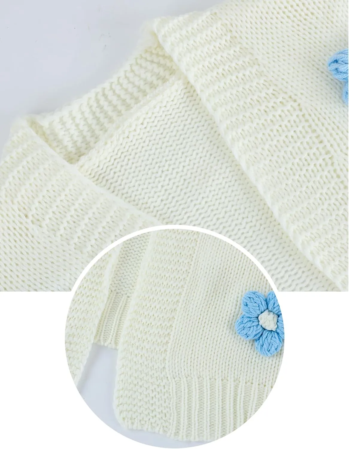 Women Oversized Flower Sweater Cardigan Y2K Knit Chunky Cute 3D Flower Long Sleeve Open Front Cardigan Fall Trendy 2024