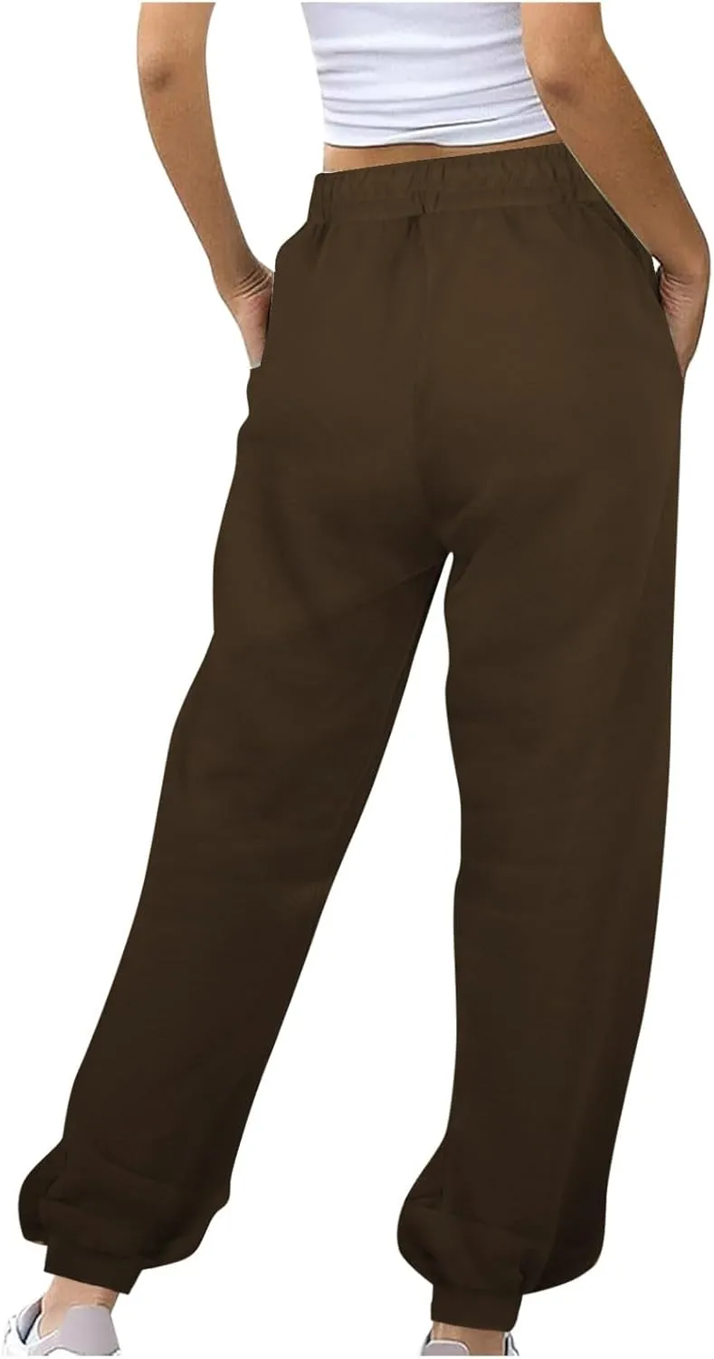 Women's Baggy Cinch Bottom Joggers High Waisted Running Sweatpants Lounge Sweat Track Loose Jogging Trouser Y2K Pants