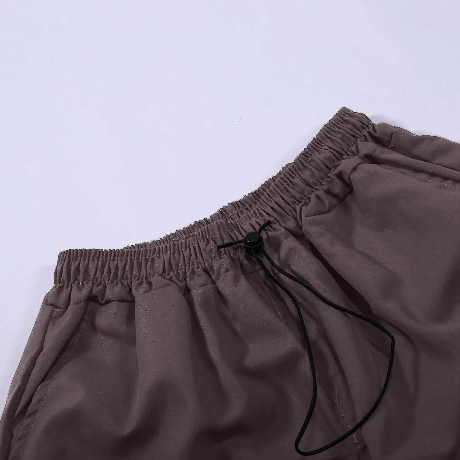Womens Baggy Parachute Pants Elastic High Rise Lounge Cargo Pant Joggers Y2K Quick Dry Trousers with Multiple Pockets
