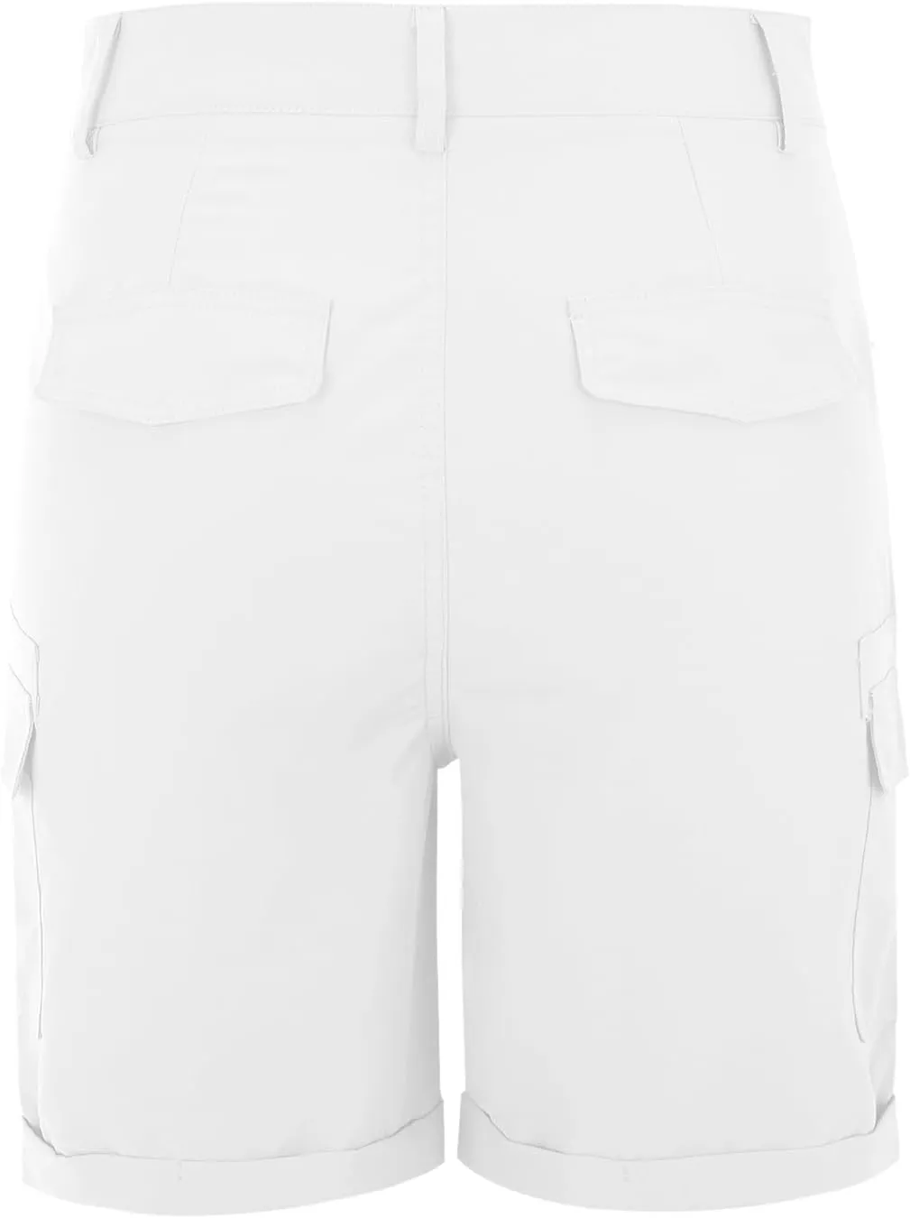 Women's Cargo Shorts Summer High Waisted Cuffed Front Seam Military Shorts Dressy Casual Hiking Short with Pockets